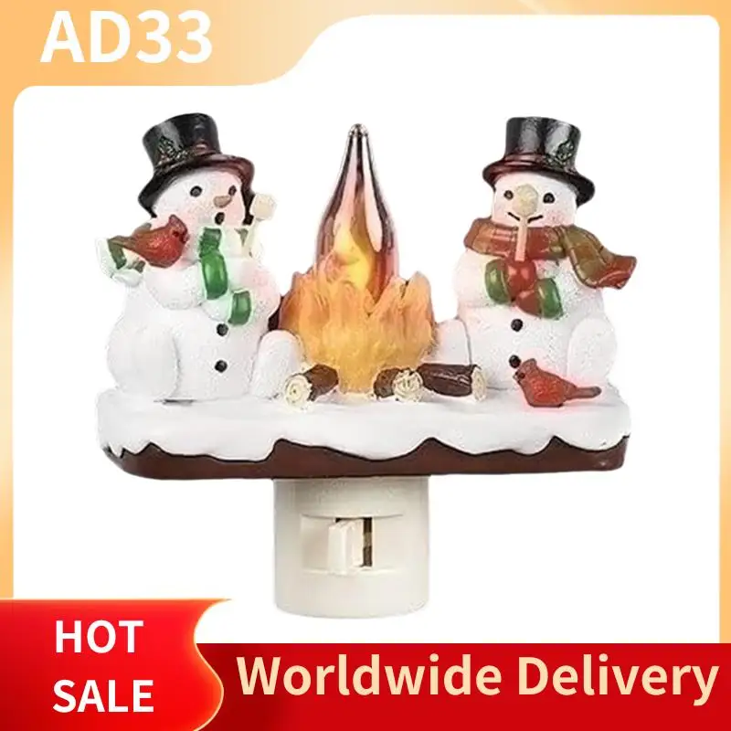 As melhores ofertas de neve e fogueira luz noturna interior cintilação nightlight decoração 3d led pequeno falso fogata luz noturna eua
