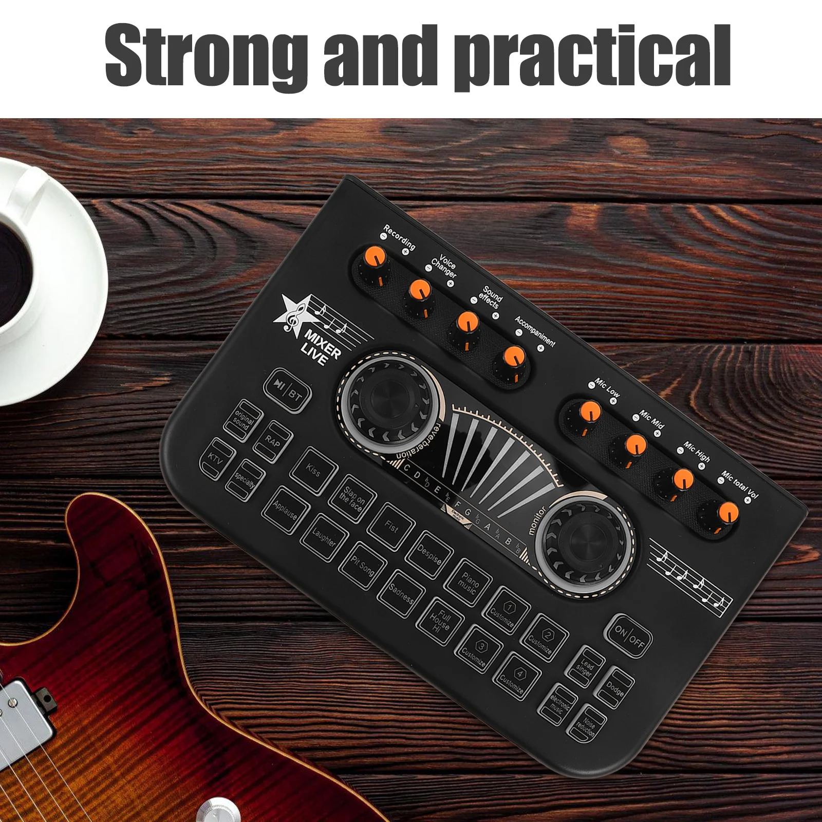 1 set 1 Set Live Streaming Audio Controller Digital Dj Mixer Console With Wireless, Condenser Mic Input, Voice Effects, Portable - Image 3