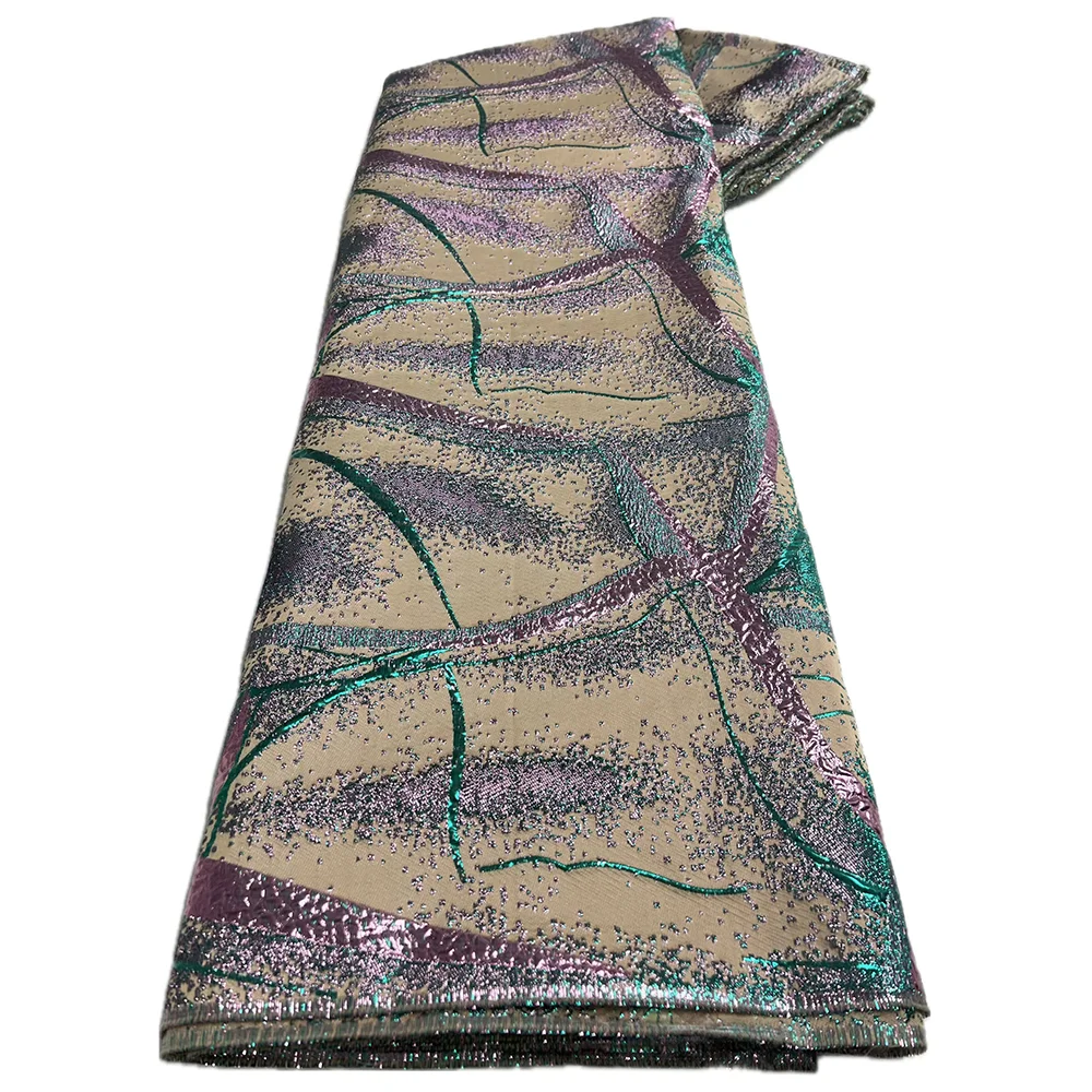 African Jacquard Lace Fabrics 2025 Hot Sale Nigerian French Brocade Lace Fabrics for Evening Women Party Dress Sew