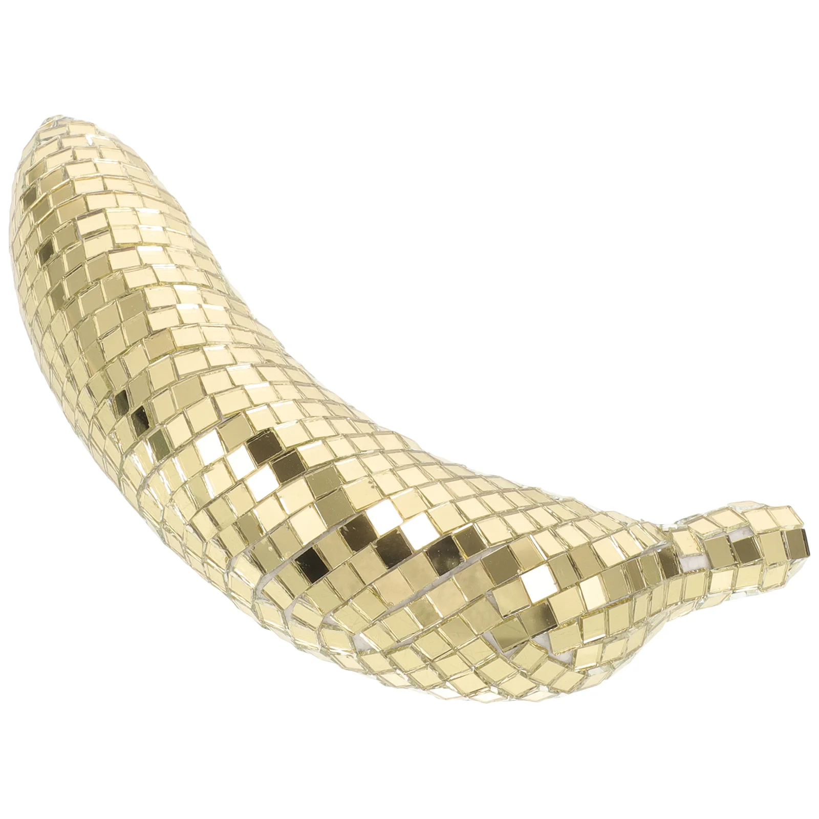 

Disco Banana Decoration Reflective Finish Novelty Fruit Artware for Home Kitchen Bedroom Table Decor Retro Party Theme