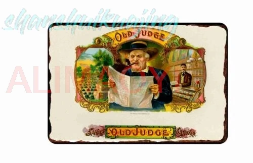old Judge Cigars Tin Sign  8x12 Vintage Cigar Labels 1890-1900 advertising sign