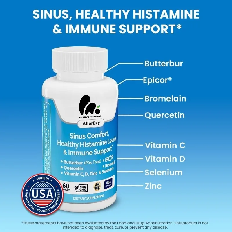 

Quercetin Pineapple Proteinase Capsules Containing Postbiotic, Vitamin, Zinc, and Selenium - Immune Antioxidant Health Support