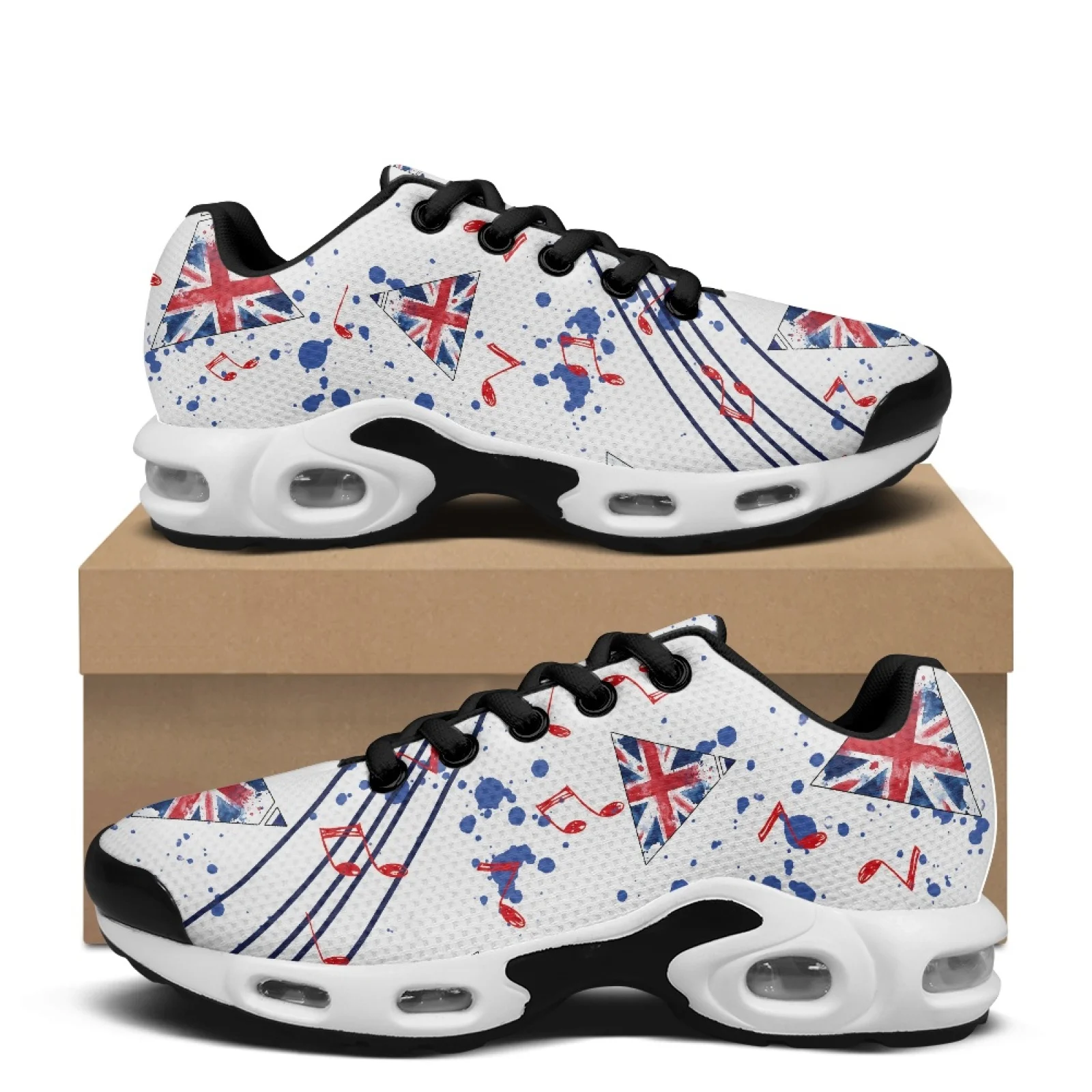 PENSTROLL Shock-absorbing Casual Shoes Breathable Lace-up Sneakers for Trail Men Music Notes