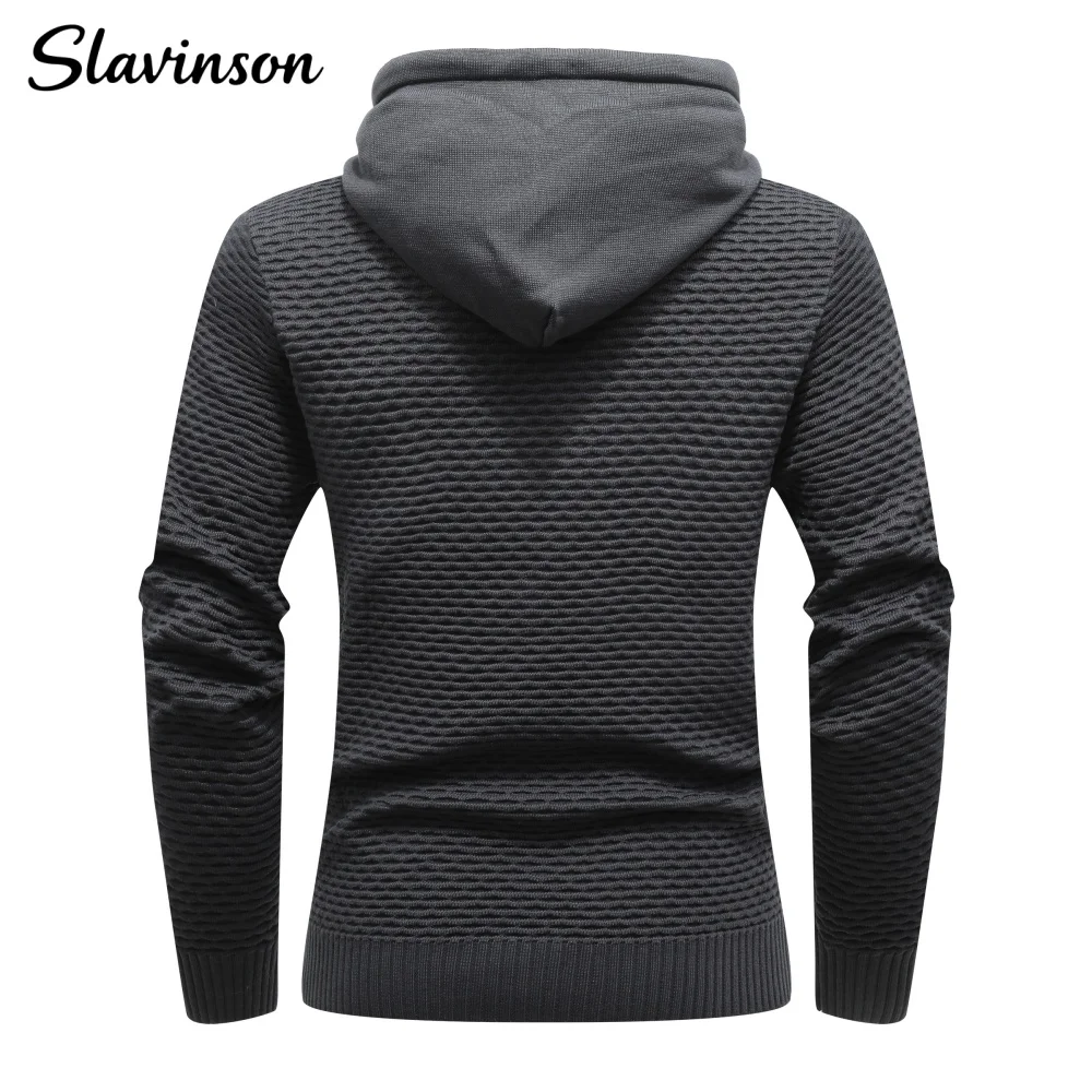 Slavinson Men's Sweatshirt Spring Casual Knit Pullover Sweater Hoodies Drawstring Hooded Pullover Comfortable Clothing Us Size
