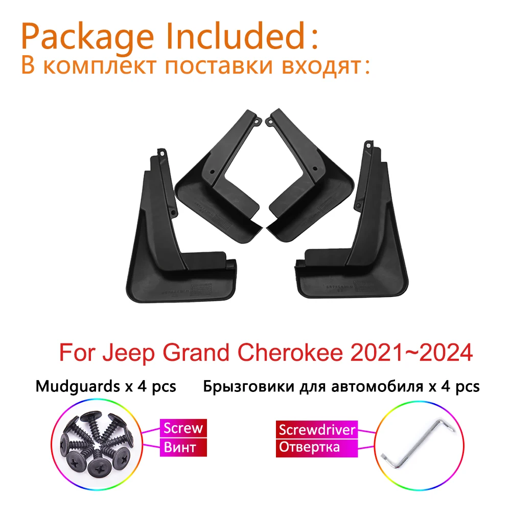 Mudflap for Jeep Grand Cherokee L WL 2021 2022 2023 2024 Accessories Mudguards Upgrade Mud Flaps Anti-splash Front Wheels Fender