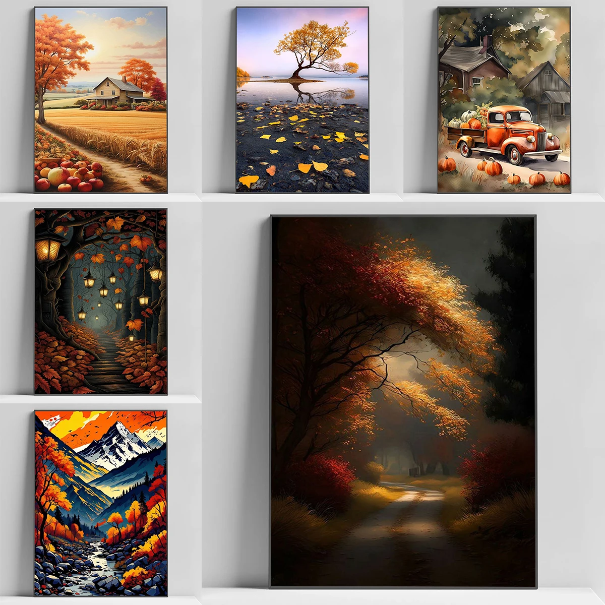 

Autumn Decoration Poster Decorative Pictures for Living Room Fall Home Decor Items Posters on the Wall Art Mural Vintage Bedroom