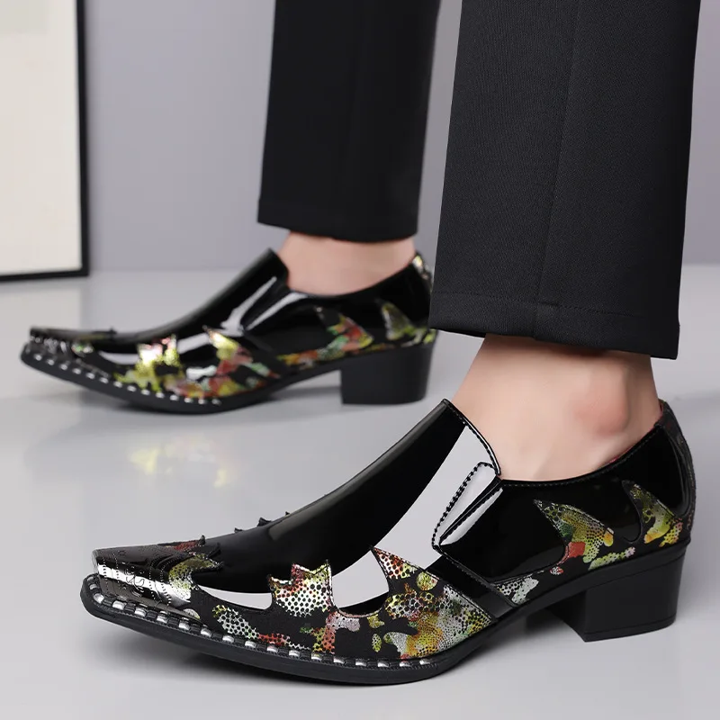 New Black Shine Shoes 2027 Mirrored Dress Shoe Man Loafers Wedding Dress Office Formal Shoes for Man Tuxedo Business Mocasines