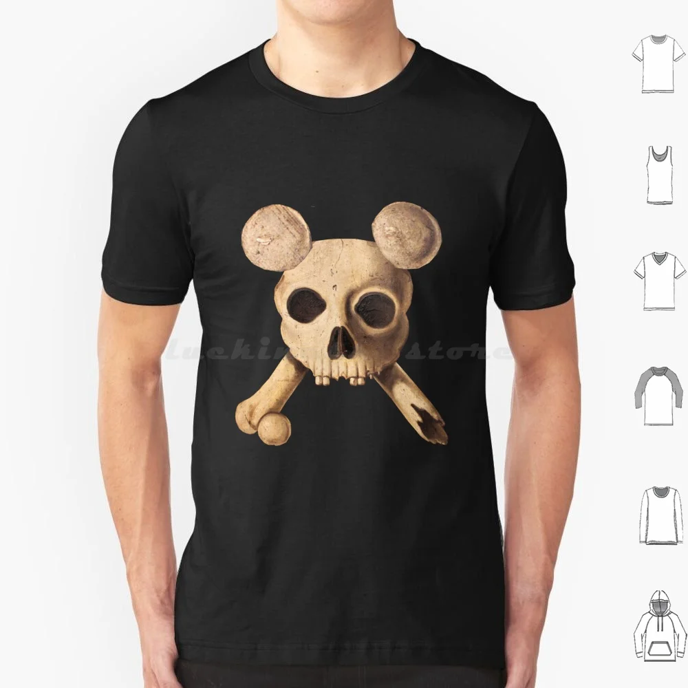 Dead Rodent-Mouse Skull And Crossbone-T Shirt 6xl Cotton Cool Tee Micky Cartoon Skeleton Bones Horrorvintage Cracked
