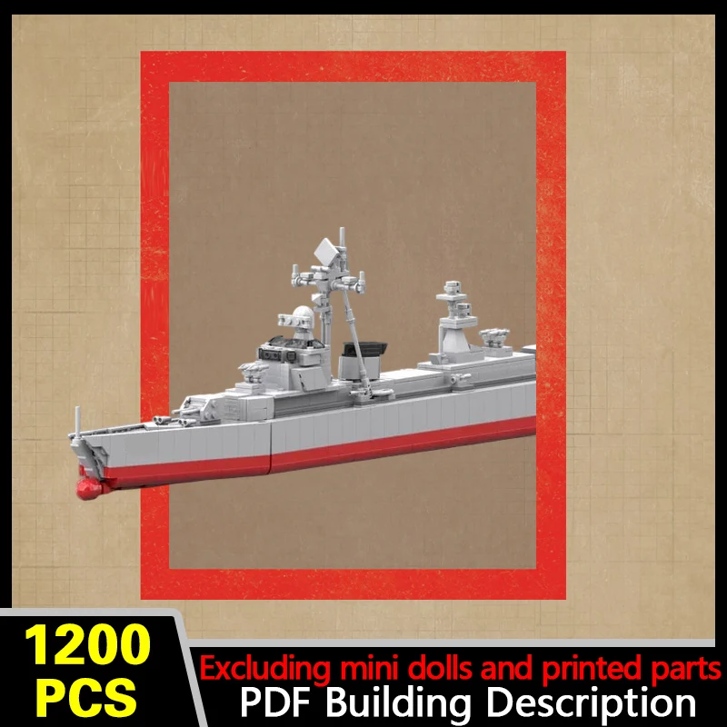 053k Missile Frigate Model MOC Building Bricks War Equipment Modular Technology Gifts Holiday Assemble Children Toys Suit
