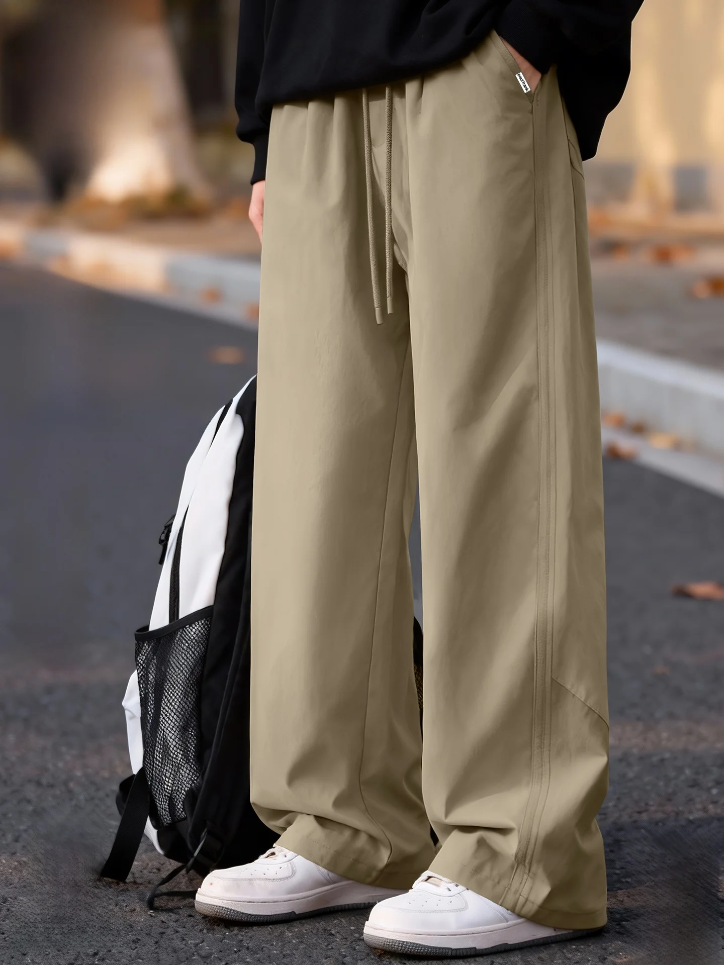 

Fce Lined Loose Fit Casual Pants Men's American Sle Winter Outdoor Thiened Straight Leg Trousers