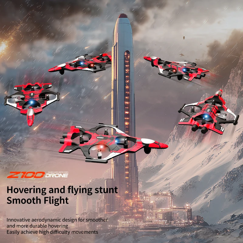 2026 New Fighter Quadcopter Drone Stunt Light RC Aircraft Four Channel Hovering Alta Altitude Rolling Special Effect
