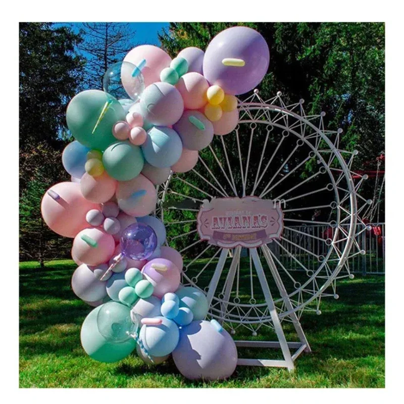 Events Party Decoration Circus Metal White Ferris Wheel Backdrop