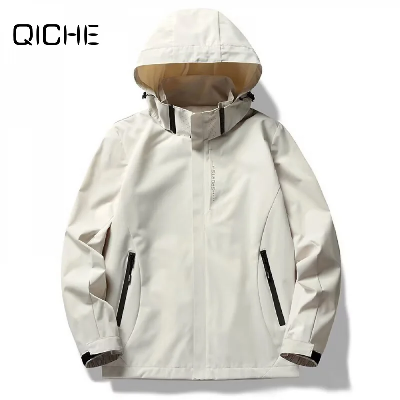 QICHE Men Women 3‑In‑1 Hiking Outer Coat Spring Autumn Winter Wind‑Proof Waterproof Outdoor Jacket