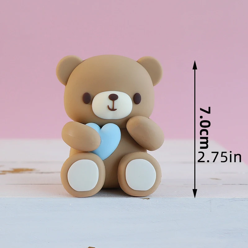Rosa und blauer 3D-Bär-Kuchenaufsatz mit großem Regenbogen-Buchstaben für Babyparty, Bärendekorationen, Jungen und Mädchen, alles Gute zum Geburtstag, Partyzubehör – Detail 35