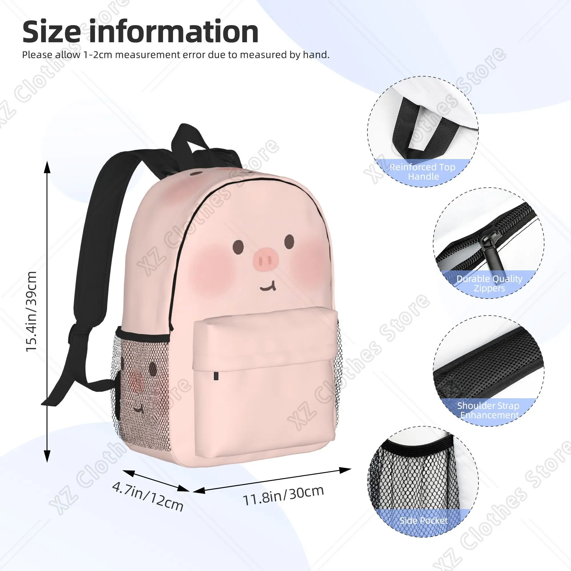 Funny Kawaii Pig Face Backpack Hot Sale Daypack Large Capacity Boys Girls BookBag Shoulder Bags for Men Women School Bag