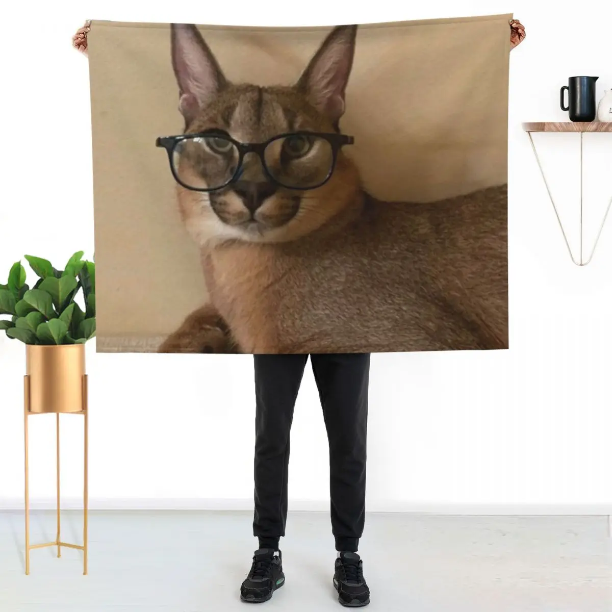 

Studious Floppa Throw Blanket Outdoor Soft Blanket for Picnic Beach Camping