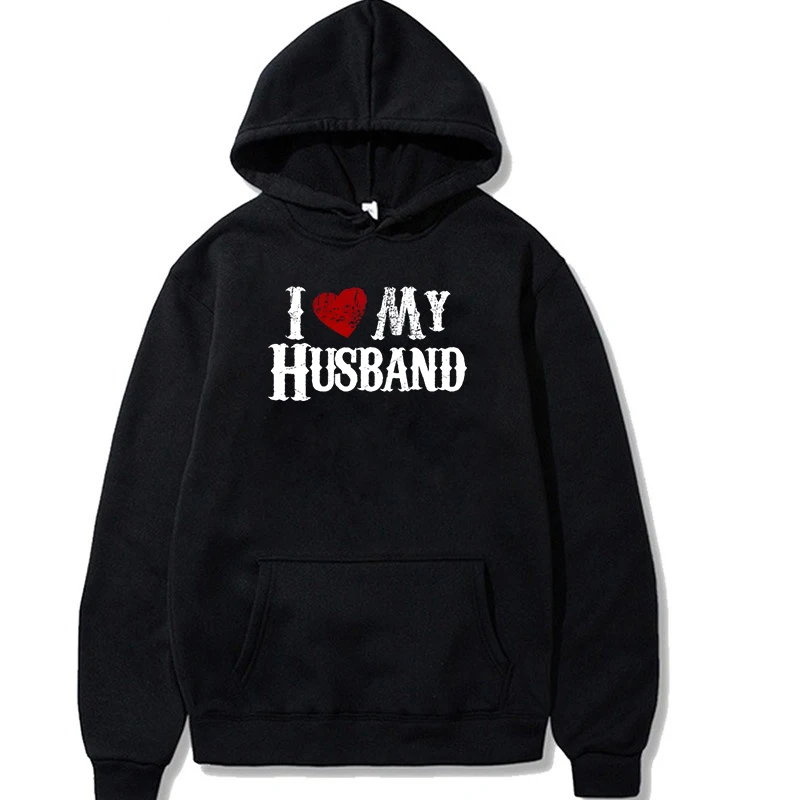 I Love My Huseand/Wife Funny Letter Couples Hoodies New Fashion Autumn Long Sleeve Hooded Long Sleeve Lover Sweet Sweatshirt