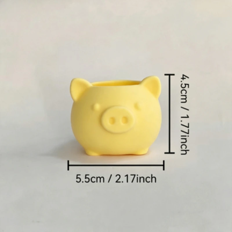 3D Printed Pig Succulent Planter Pot with Drainage Hole, Cute Animal Shape Flower Pot, Desktop Balcony Home Decor, HalloweenGift