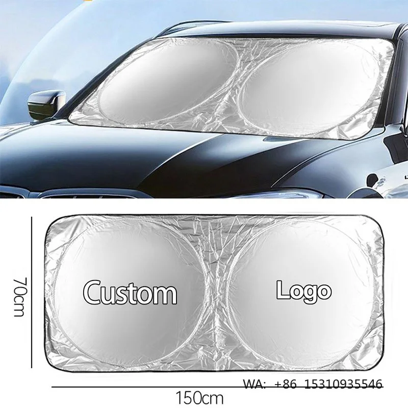 AI-MICH Promotional Gift Custom Sun Shade Foldable Retractable Car Front Window Sunshades Polyester Windshield Sunshade