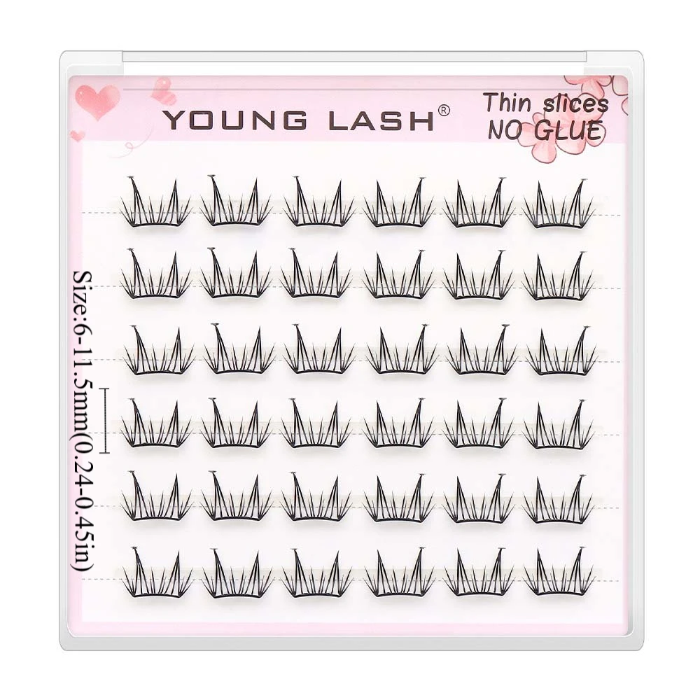 Segmented Creative False Eyelashes DIY Butterfly Love Heart Shape Individual Cluster Eyelashes 6-11.5mm Long Lasting