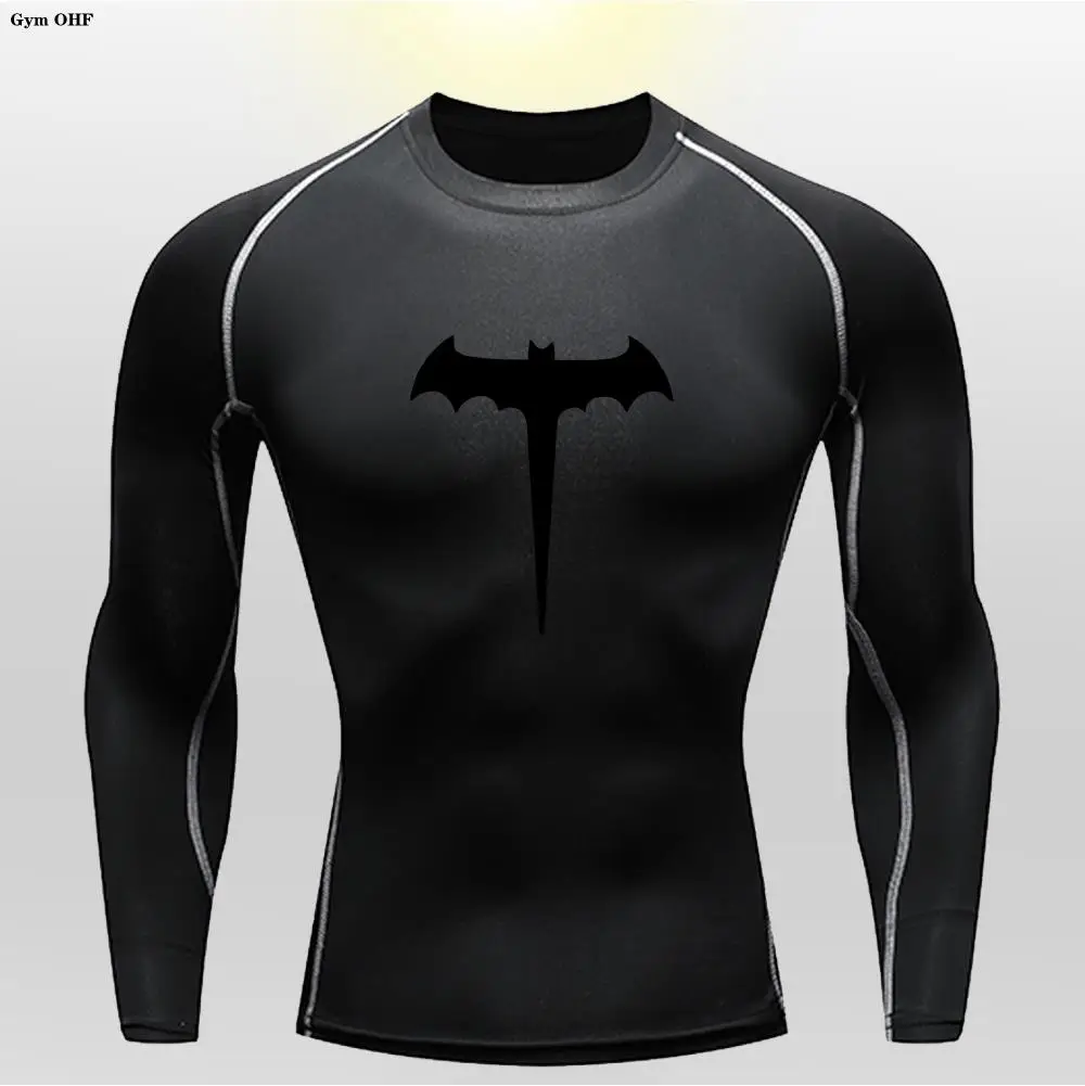 Bat Sun Protection Sports Second Skin Running T-shirt Boy\'s Fitness Rashgarda MMA Long Sleeves Compression Shirt Kids Clothing