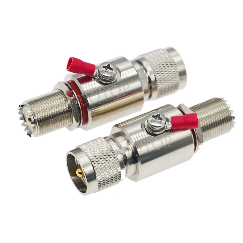 1Pcs DC-3GHz PL259 UHF Male to SO239 UHF Female Connector Coaxial Lightning Protector Gas Discharge Protection for Radio WLAN