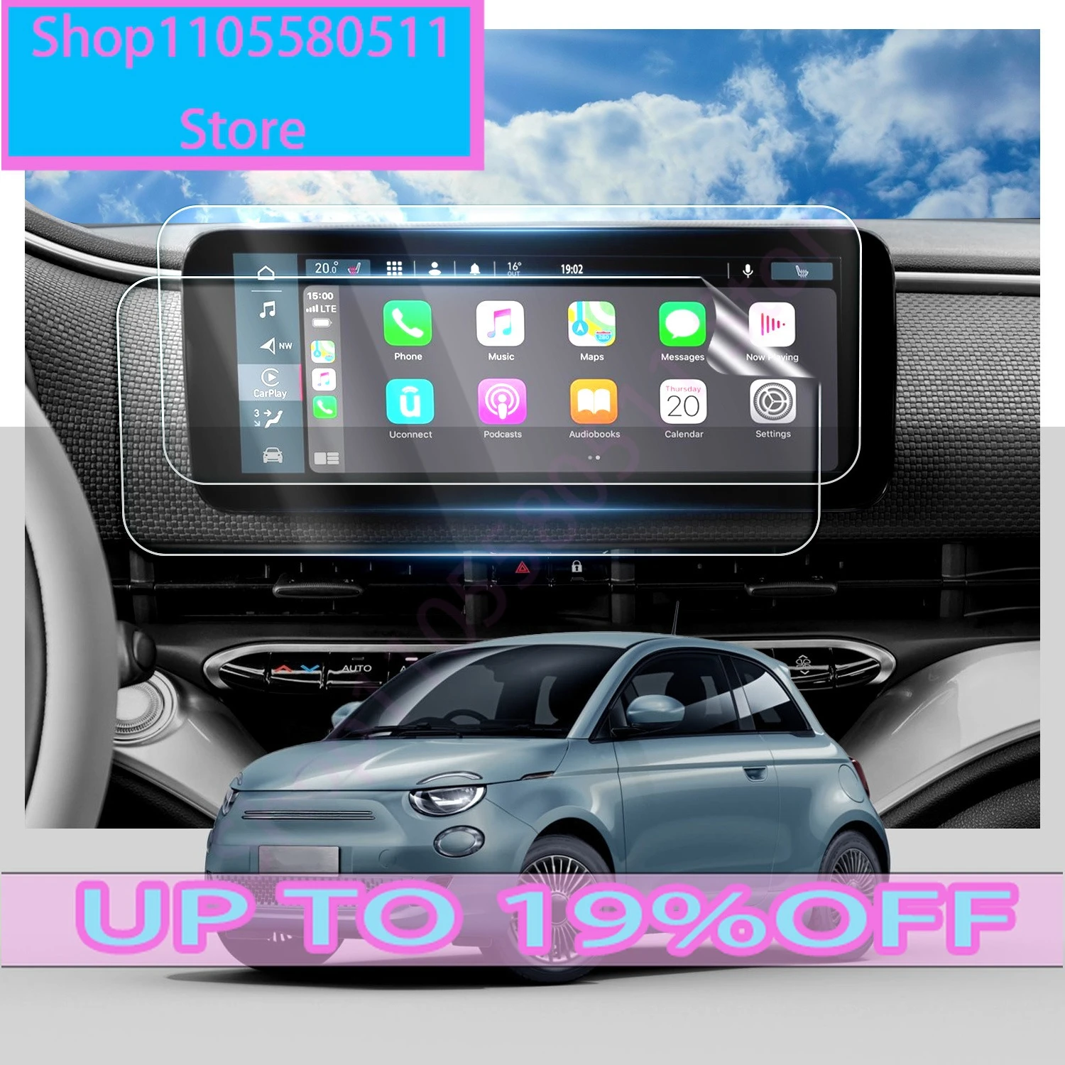 Pour Fiat 500 E Uconnect 5 2024 10'' Écran tactile de navigation GPS pour voiture, protection d'écran, accessoires pour Fiat 500, film nano