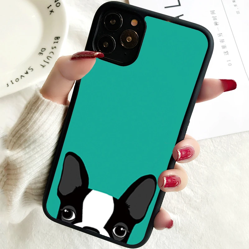 5 5S SE 2020 Phone Cover Case for iPhone 6 6S 7 8 PLUS X XS XR 11 12 13 MINI 14 PRO MAX Rubber Silicone Boston Terrier Dog Faces