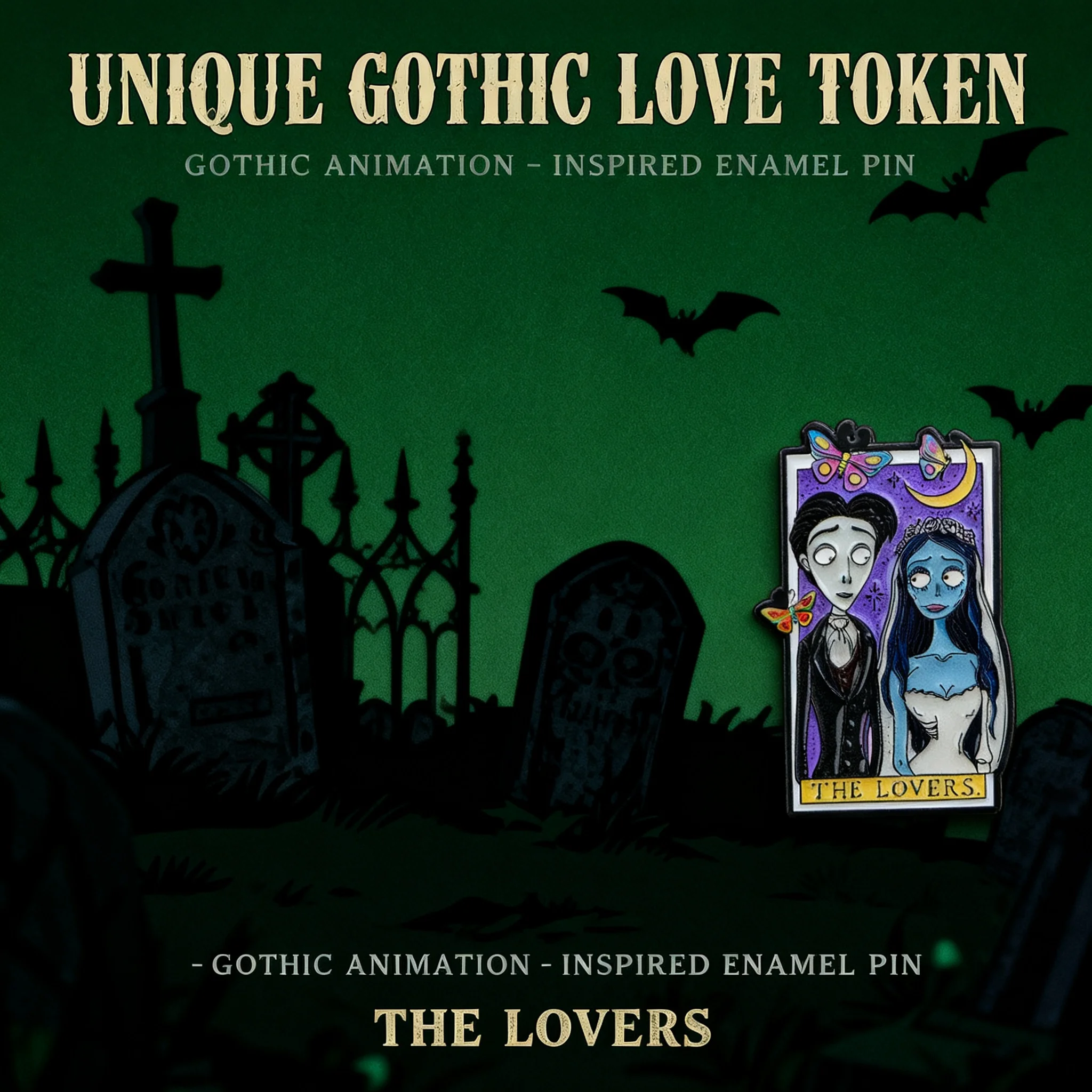 

Horror Movie Bride Badges Tarot Enamel Pin The Lovers Cosplay Accessories Toys Gifts Women's Brooches Hat Lapel Pins for