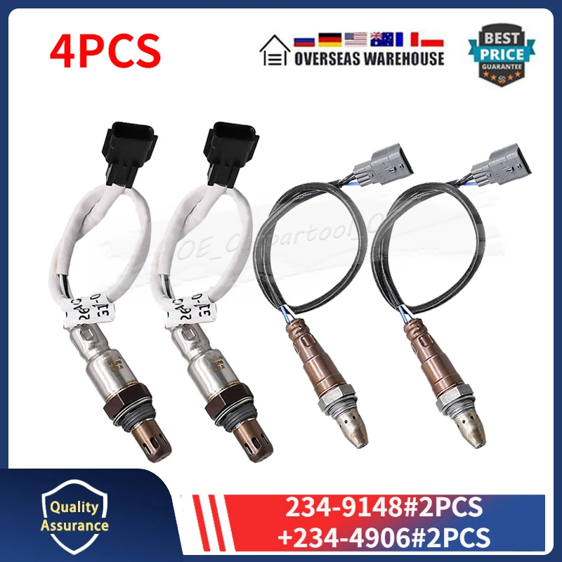 

Set Of 4 Oxygen O2 Sensor 234-9148 234-4906 For 2015 2016 2017 2018 2019 Nissan Frontier 4.0L Upstream & Downstream 226A0-9BF0B