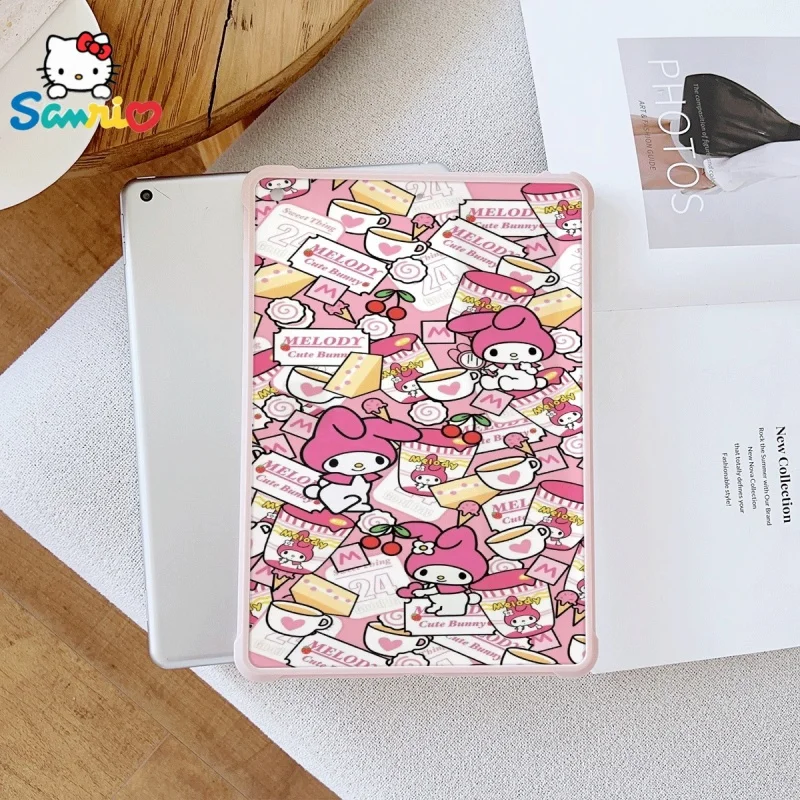 

Розовый прозрачный чехол для iPad с рисунком Sanrio My Melody, подходит для iPad Pro 2022/2024, iPad Air 3/5, iPad Mini 6, iPad 6/10