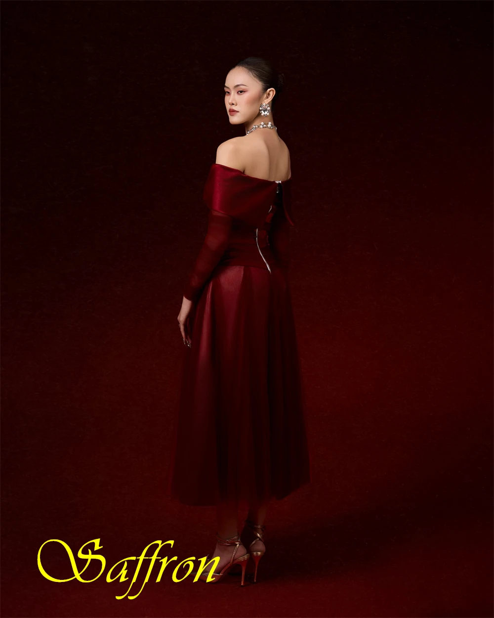 Moda personalizada organza a linha vestido de noite clássico barco pescoço vestidos de baile temperamento vestidos de ocasião especial