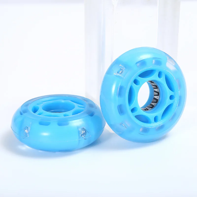 Non-Slip Wear-Resistant Skate Rollers Mute Pu Roller Skates Luminous Flashing Wheel Accessories