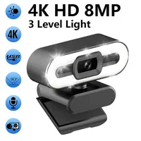 Portable Full HD 1080P 2K 4K Webcam PC Laptop Auto Focus Webcam Live Streaming Flexible with Microphone Live Broadcast withLight