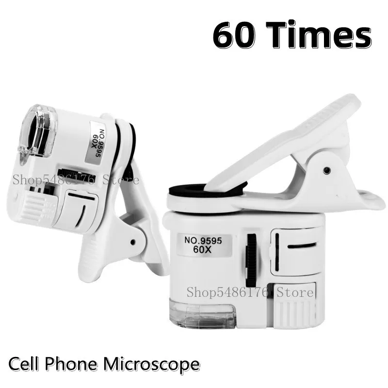 Mobile Phone Magnifying Glass with LED Light Mobile Phone Macro Zoom Microscope 60X Mobile Phone Digital Microscope Camera