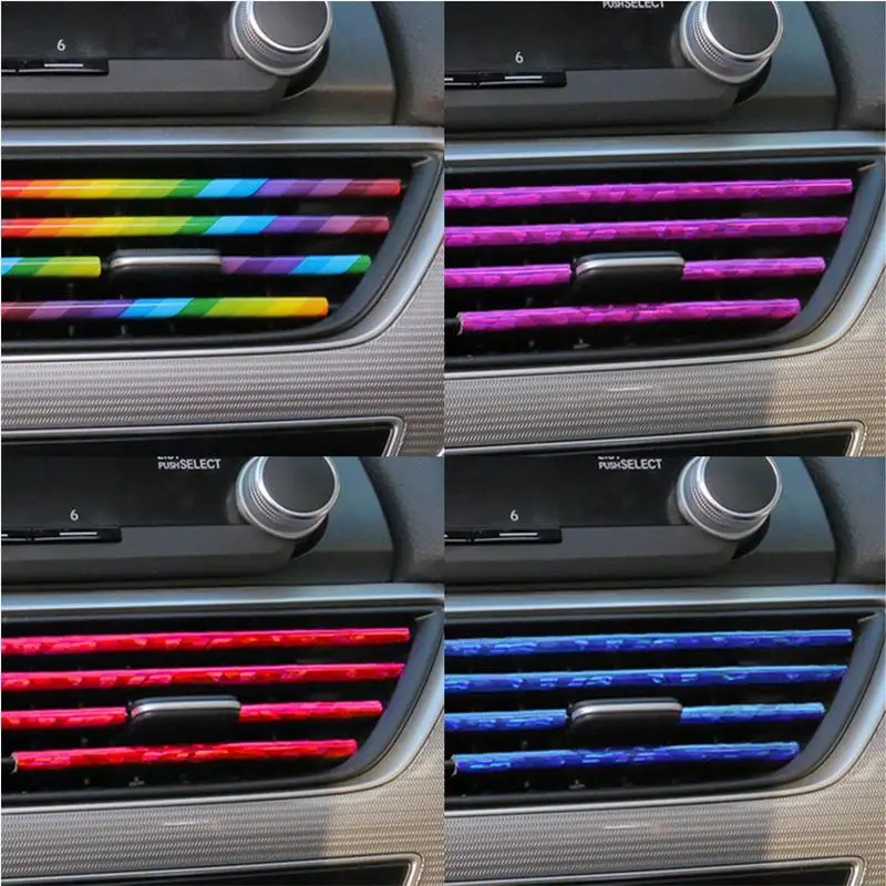 10PCS 20cm Car Air Conditioner Outlet Decorative U Shape Moulding Trim Decor Strips Car Styling Car Door Edge Corner Protector