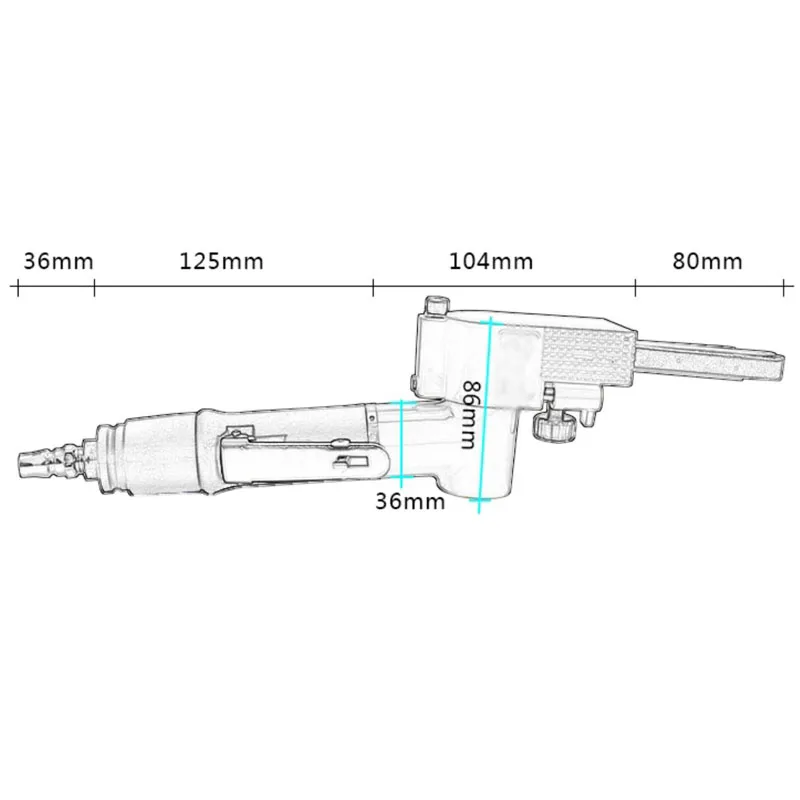 Air Powered Belt Grinder Handheld Sanding Polishing Machine - Pneumatic Belt Sander Portable