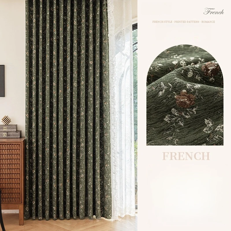 Luxury Curtains Window Chenille Jacquard Blackout Modern Thick Custom Size Fashion Elegant for Living Dining Room Bedroom