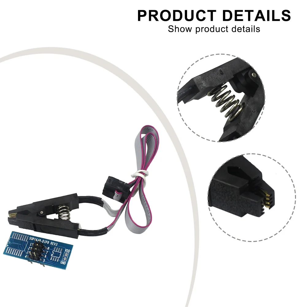 Portable CH341A SOP8 to DIP8 Test Burning Clip for SOIC8 SOP8 Chip IC Adapter with Extended Programming Utilities