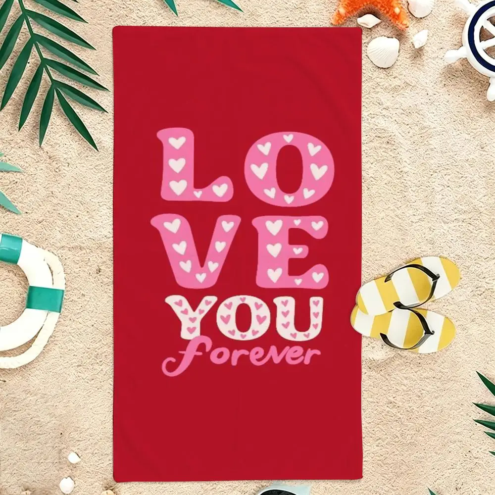Modern -LOVE Typography Towel Microfiber soft Beach Towel for Travel Fitness Sauna Bathing Camping