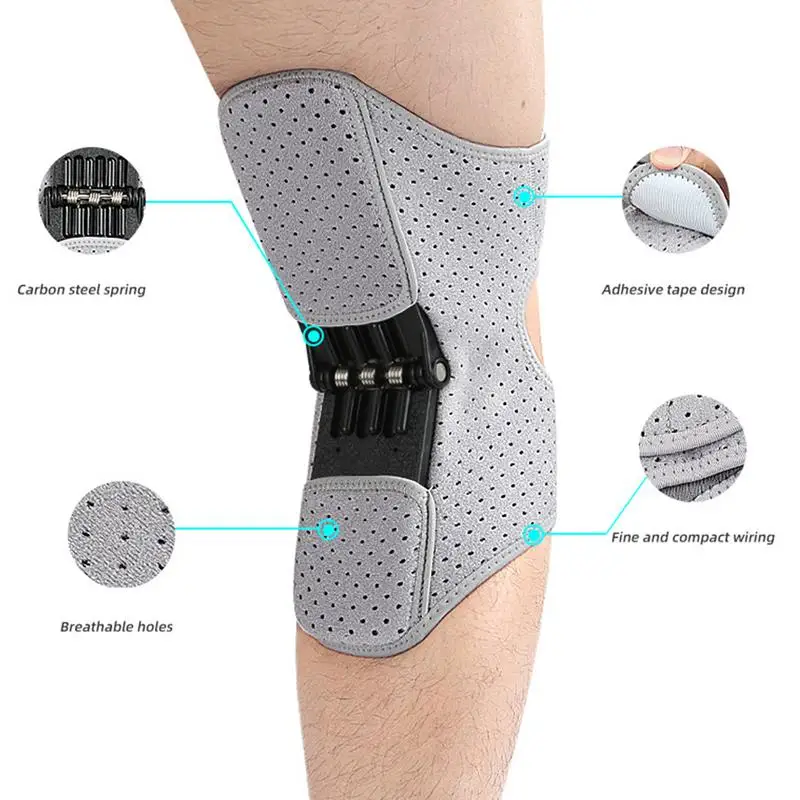 Powered Knees Brace Joint Support Knee Booster Spring Loaded Brace for Joint Support Powered Lift Spring Knee Stabilizer Pad