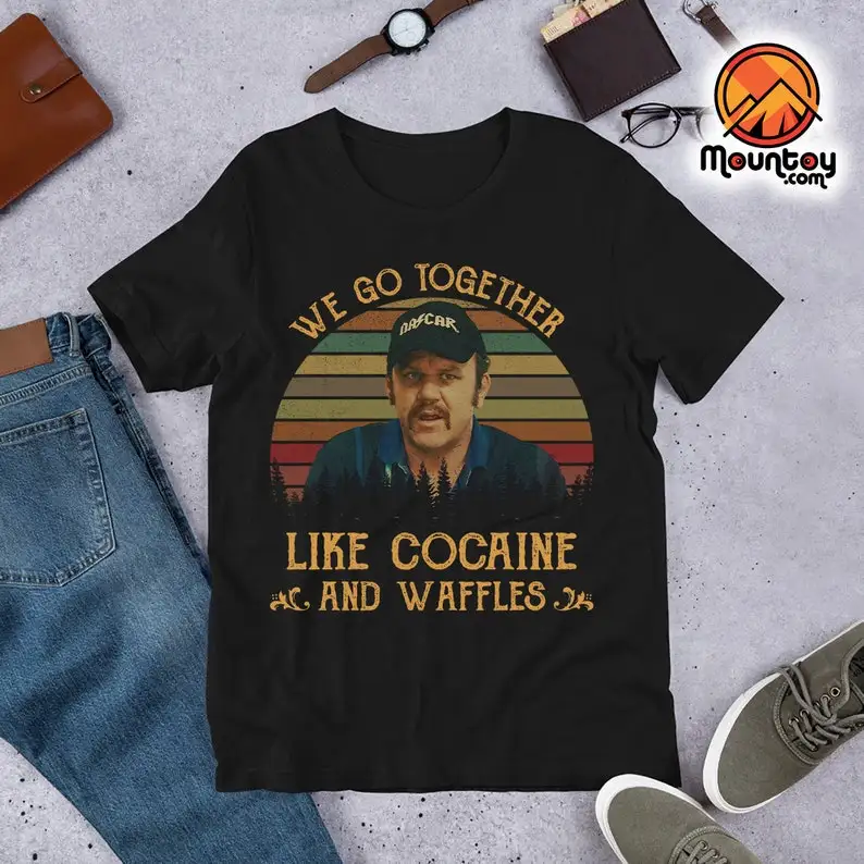 We Go Together Like Cocaine and Waffles Vintage T-Shirt, Funny Vampire Tee, The Ballad of Ricky Bobby Movie T Shirt