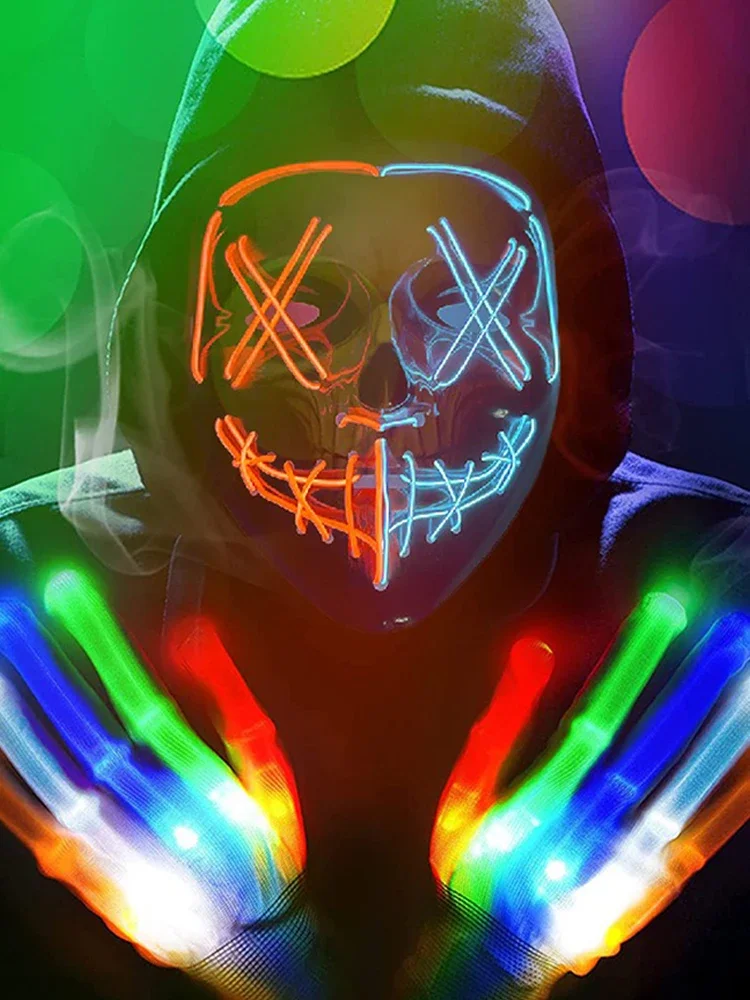 Halloween Maskers Draadloze Bar Muziek Festival Neon Zuiveringsmasker Carnaval Party Props Glow in The Dark Cosplay Kostuum Supply
