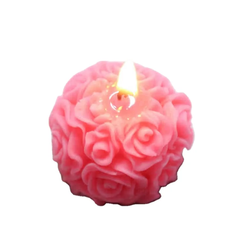 

DIY Rose Ball Wedding Candle Silicone Mold Aromatherapy Home Decoration Flower Handmade Candle Making Resin Mould