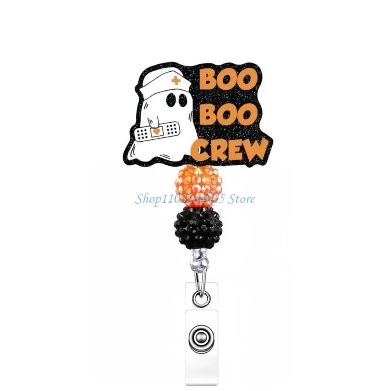 R6FF Funny Badge Holder with Alligators Clip for Nurse Teacher Office Holiday, Retractable Badge Reels Gifts Badge Holder
