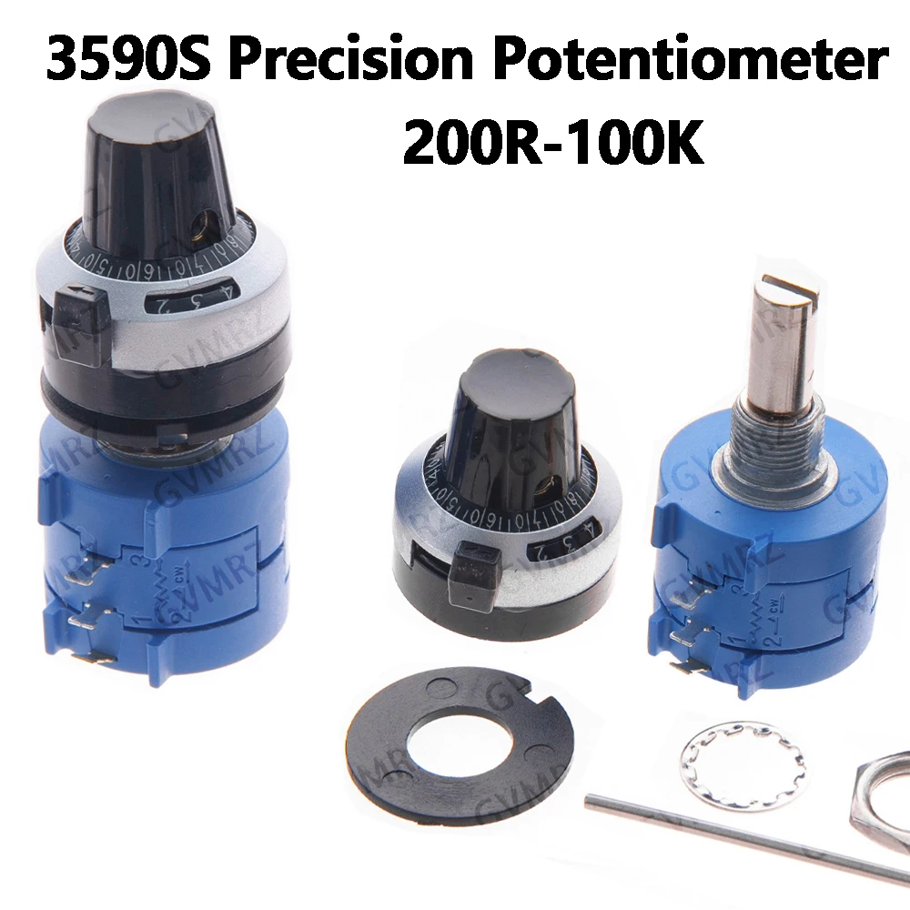 3590S 1K 100K 10K  500R 50K 10K 5K 2K 200R 10K Precision Potentiometer Wirewound Variable Resistor Multi-Turn 200R 20K