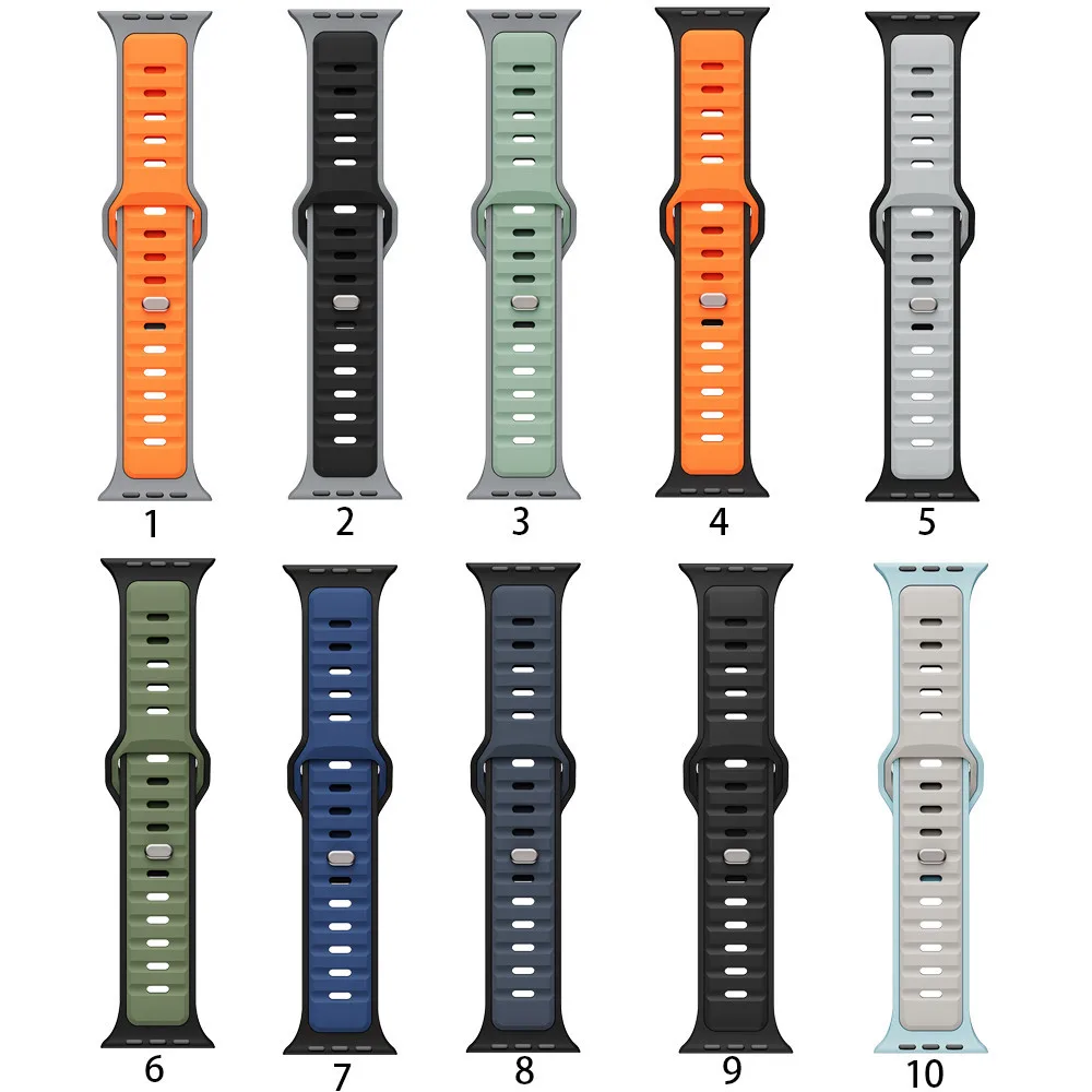 حزام ساعة من السيليكون الناعم المسامي لساعة IWatch Ultra 2 مقاس 49 ملم iWatch Series 987 SE 654321   سوار معصم 45 ملم 41 ملم 44 ملم