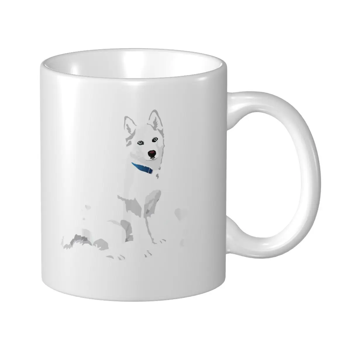 Mark Cup Mug Cute White Siberian Husky Sweet White Snow Dog Coffee Mugs Tea Milk Water Cup Travel Mugs For Office Home