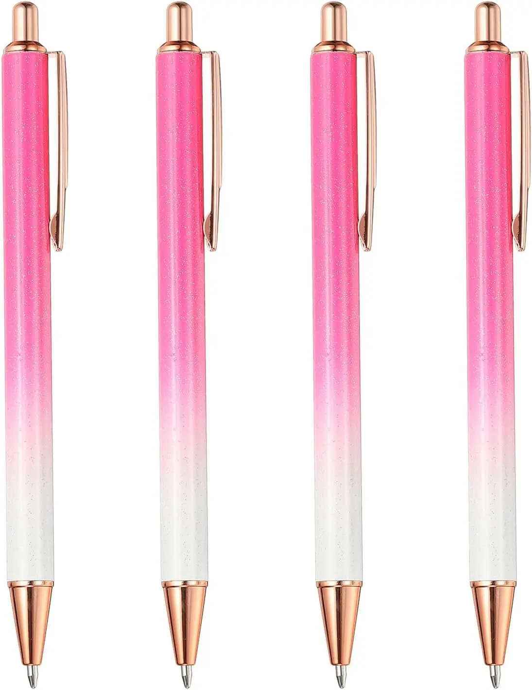 

4Pcs Metal Ballpoint Pen Retractable Pens Black Ink 1.0mm Point Stylish For Women Gift Teacher Office Note Taking Journaling