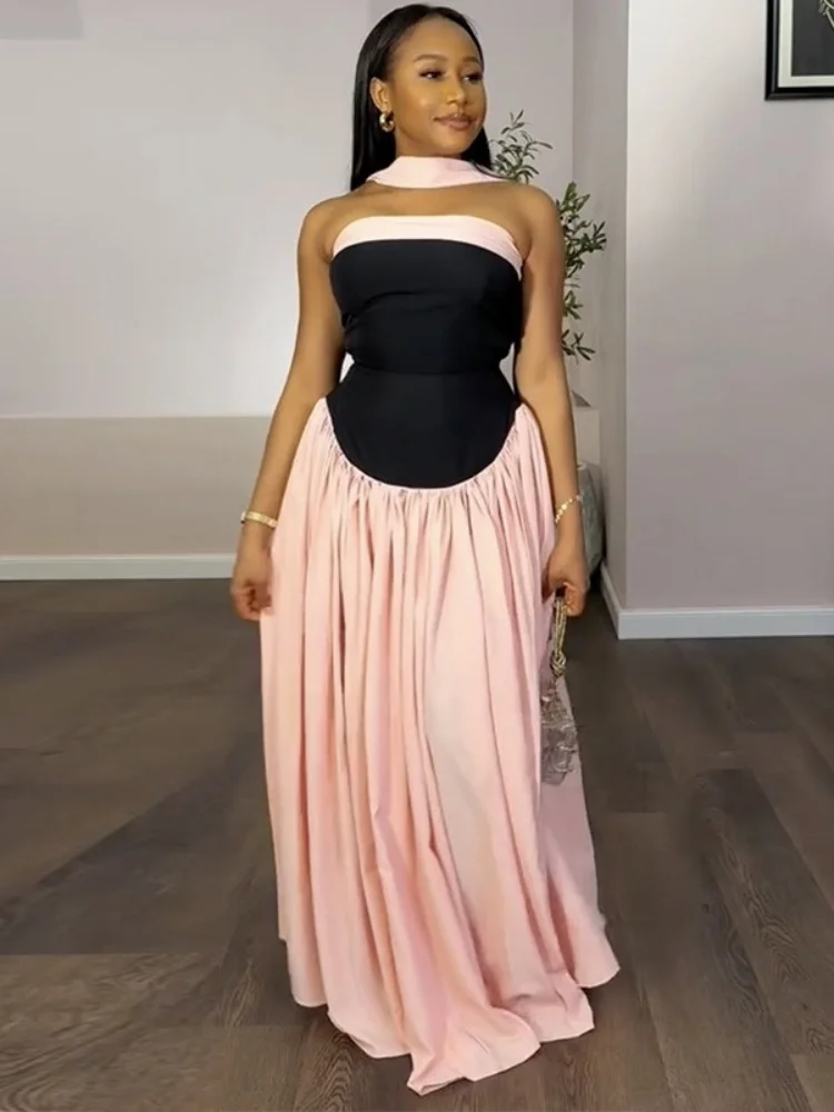 Wmstar Dress Women Wholesale Cross Border Summer New Style Fashionable Strapless Multi Color Low Waist Pleated Long 2026